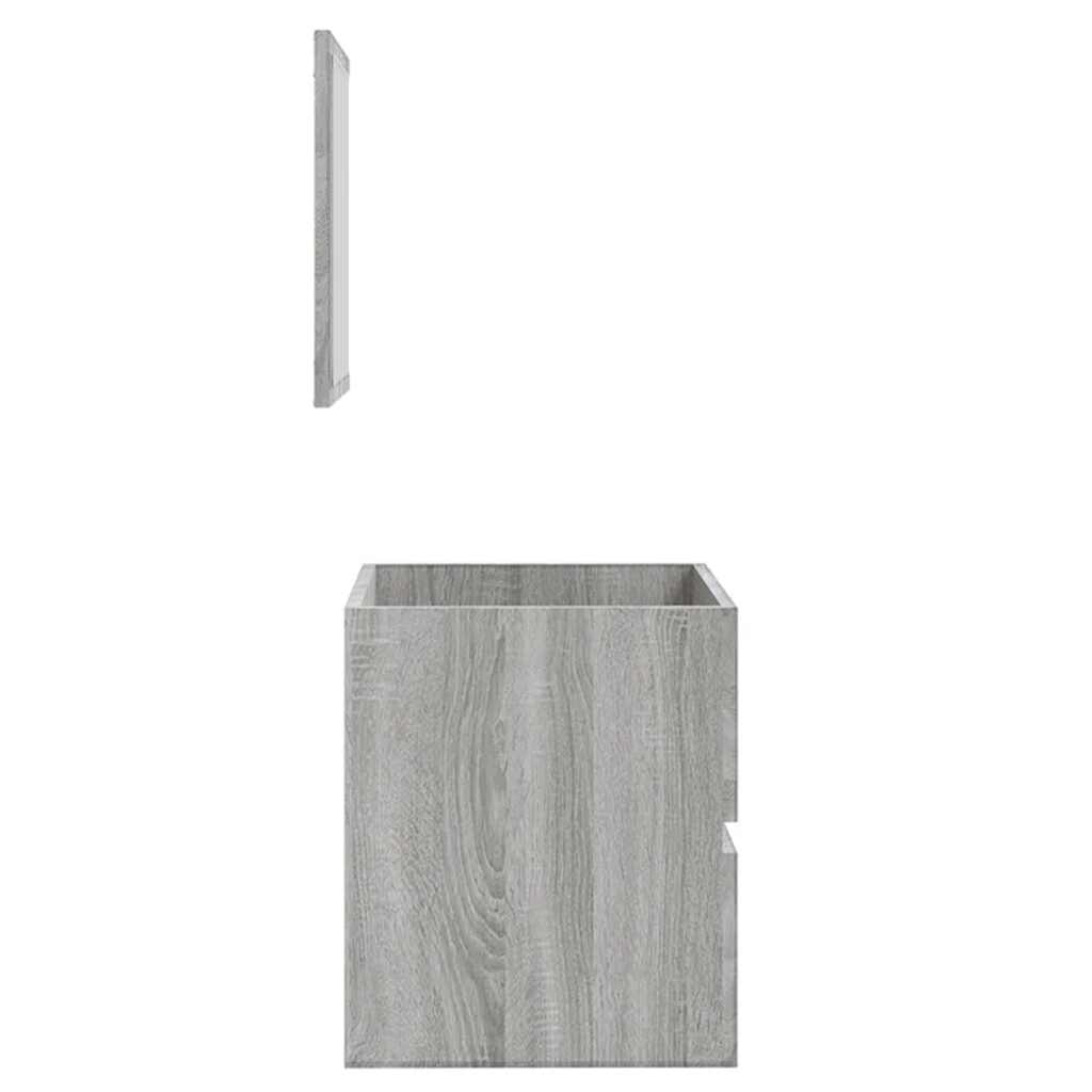Badkamerkast Met Spiegel Bewerkt Hout Eikenkleurig Grijs sonoma