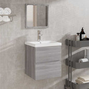 Badkamerkast met spiegel 41x38.5x45 cm grijs eiken