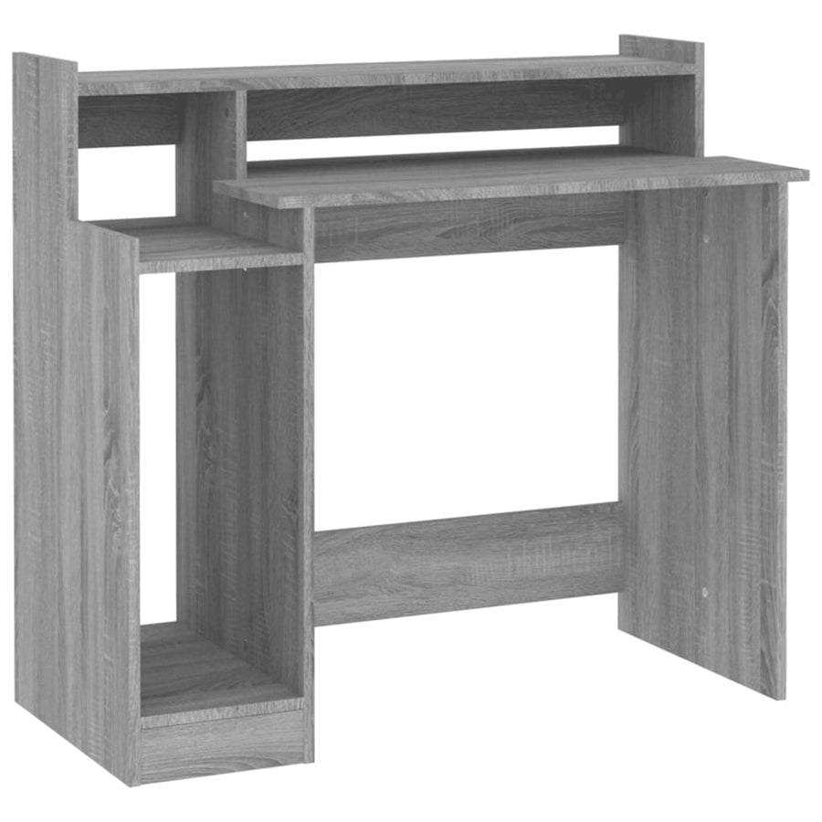 Bureau Met Led-Verlichting 97X45X90 Cm Hout Grijs Sonoma Eiken