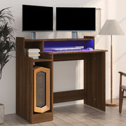 Bureau 97x45x90 cm bewerkt hout bruin eikenkleur