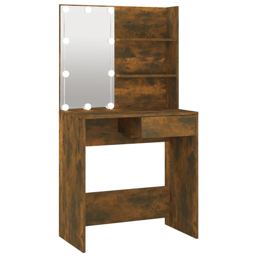 Kaptafel Met Led-Verlichting 74,5X40X4 Cm Kleur Gerookt eiken