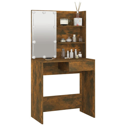 Kaptafel Met Led-Verlichting 74,5X40X4 Cm Kleur Gerookt eiken