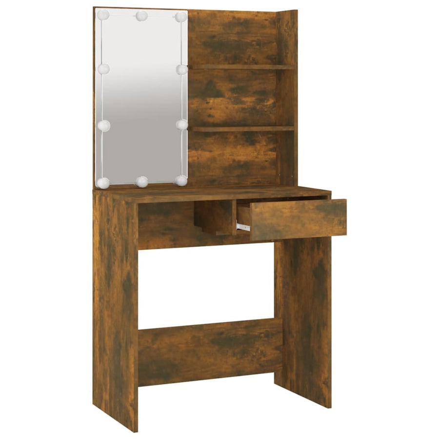 Kaptafel Met Led-Verlichting 74,5X40X4 Cm Kleur Gerookt eiken