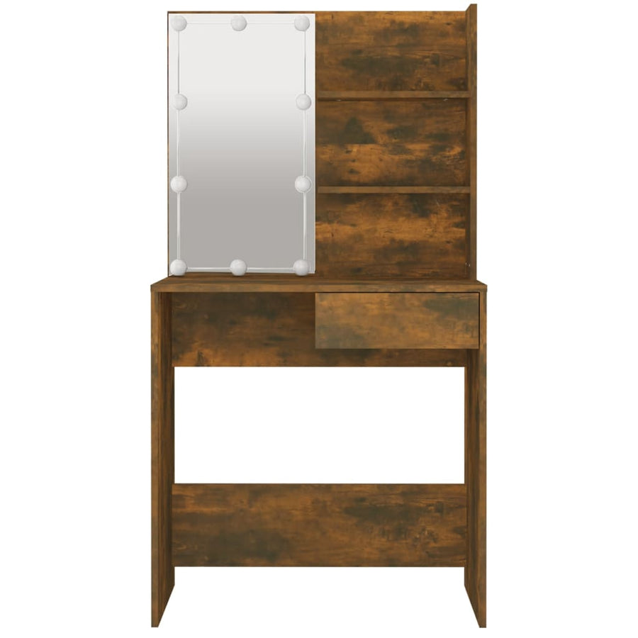 Kaptafel Met Led-Verlichting 74,5X40X4 Cm Kleur Gerookt eiken