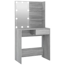Kaptafel Met Led-Verlichting 74,5X40X4 Cm Eiken Grijs sonoma