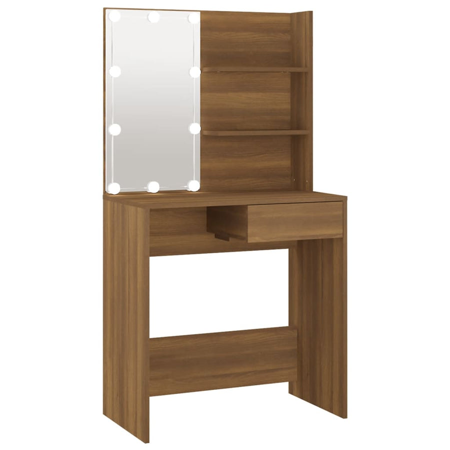 Kaptafel Met Led-Verlichting 74,5X40X4 Cm Bruineikenkleurig bruin eikenkleur