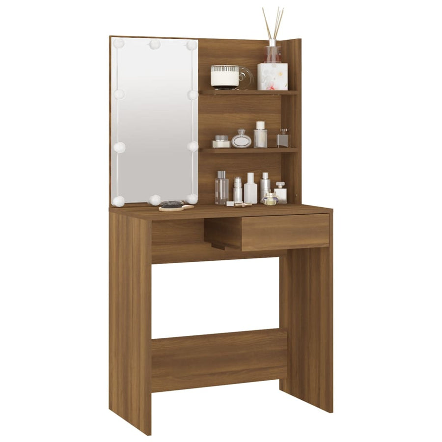 Kaptafel Met Led-Verlichting 74,5X40X4 Cm Bruineikenkleurig bruin eikenkleur