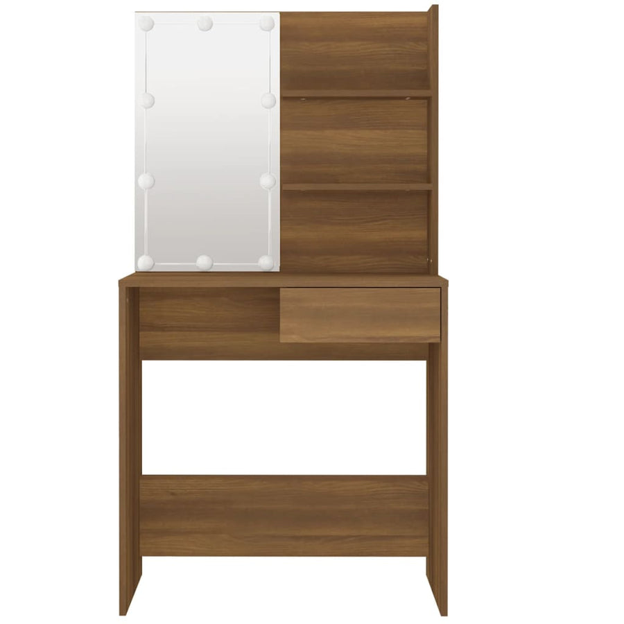 Kaptafel Met Led-Verlichting 74,5X40X4 Cm Bruineikenkleurig bruin eikenkleur