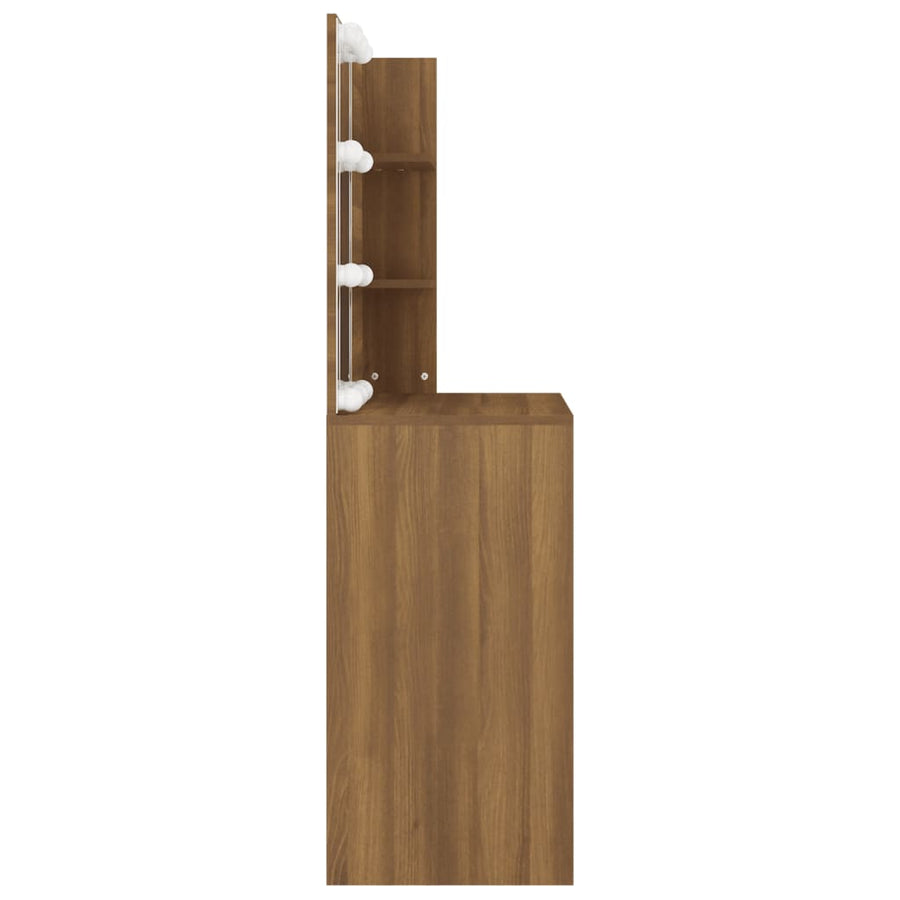 Kaptafel Met Led-Verlichting 74,5X40X4 Cm Bruineikenkleurig bruin eikenkleur