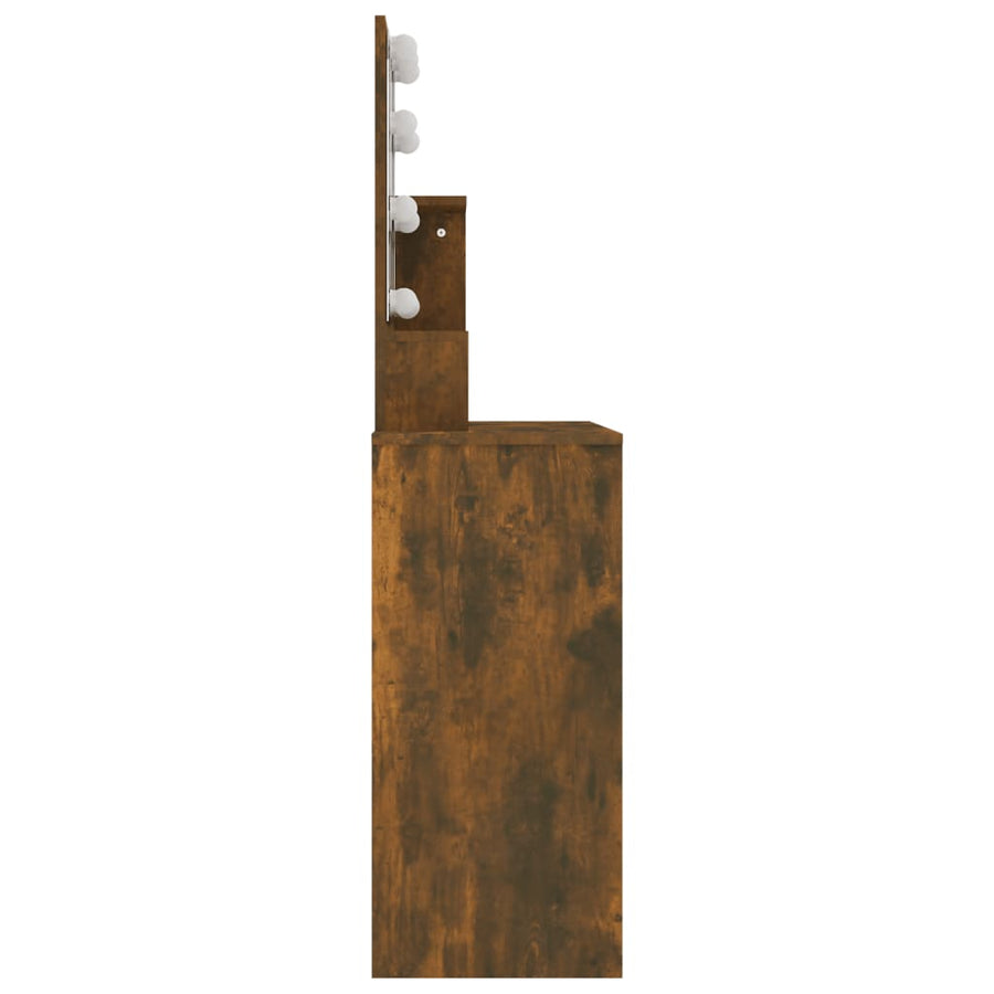 Kaptafel Met Led-Verlichting 86,5X35X36 Cm Kleur Gerookt eiken