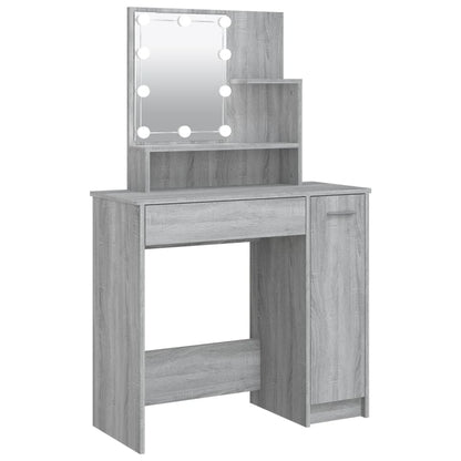 Kaptafel Met Led 86,5X35X36 Cm Eikenkleurig Grijs sonoma