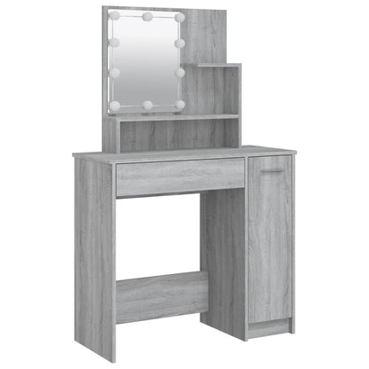 Kaptafel Met Led 86,5X35X36 Cm Eikenkleurig Grijs sonoma