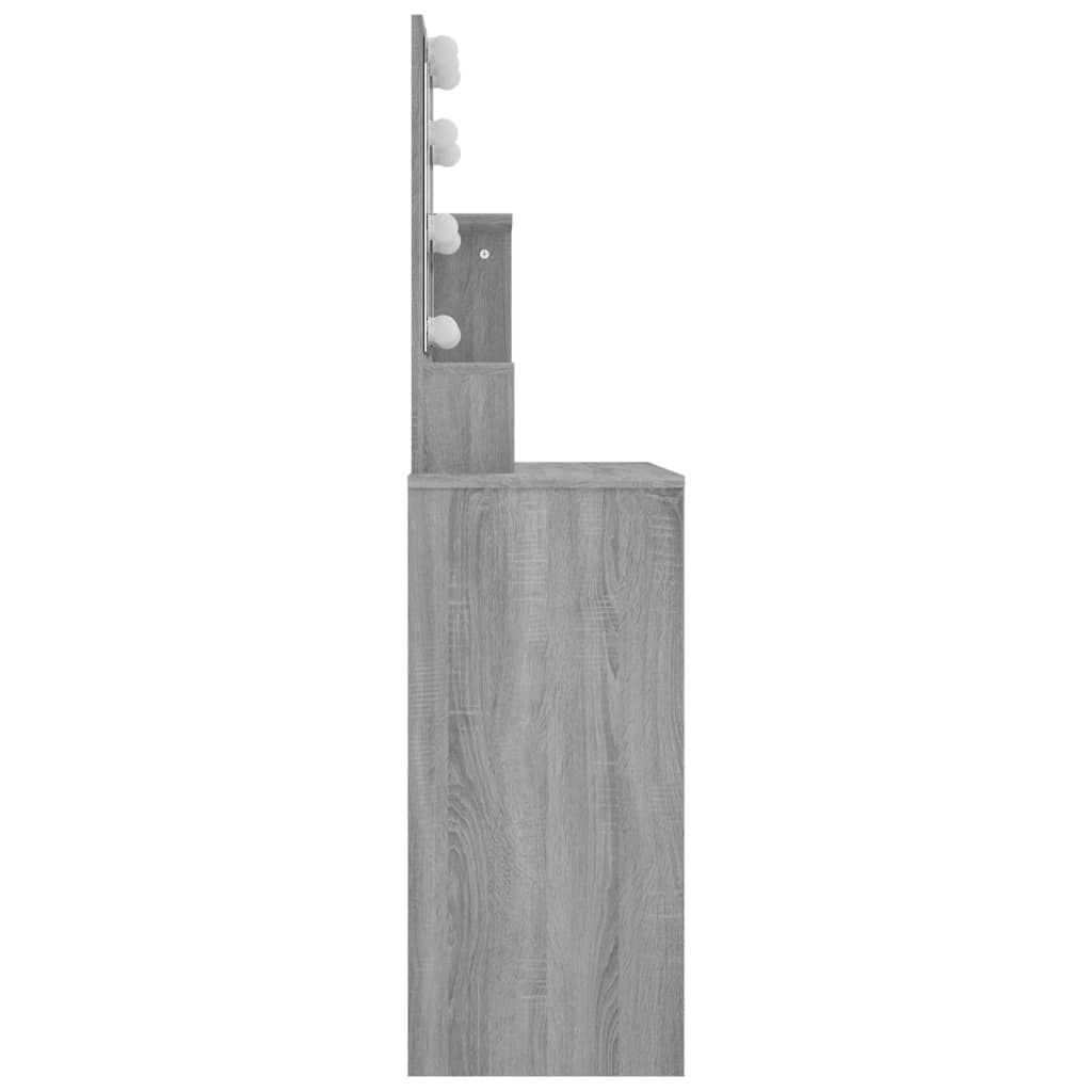 Kaptafel Met Led 86,5X35X36 Cm Eikenkleurig Grijs sonoma