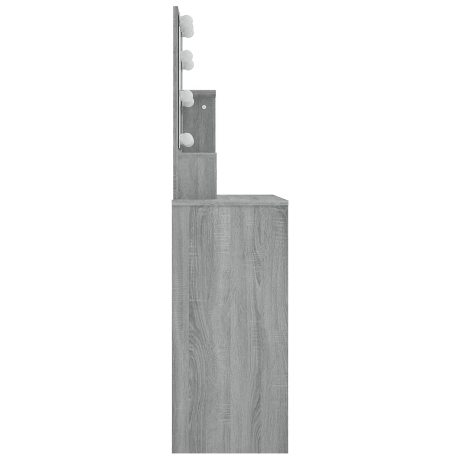 Kaptafel Met Led 86,5X35X36 Cm Eikenkleurig Grijs sonoma