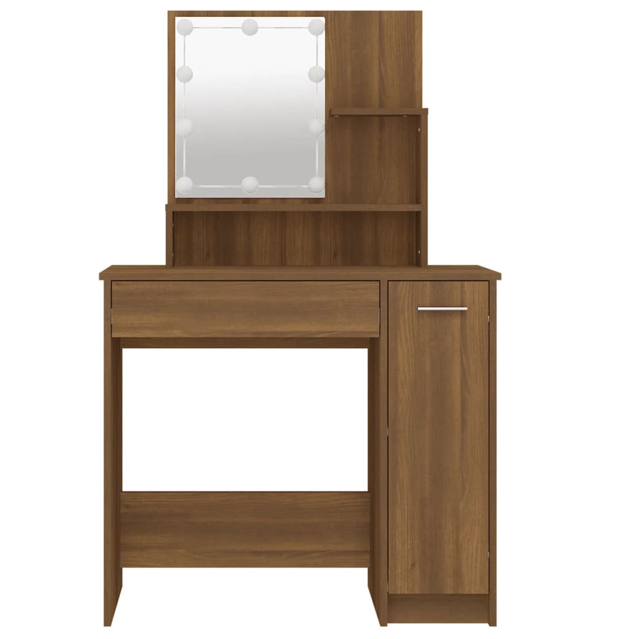 Kaptafel Met Led-Verlichting 86,5X35X36 Cm Bruineikenkleurig bruin eikenkleur