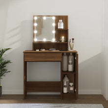 Kaptafel Met Led-Verlichting 86,5X35X36 Cm Bruineikenkleurig bruin eikenkleur