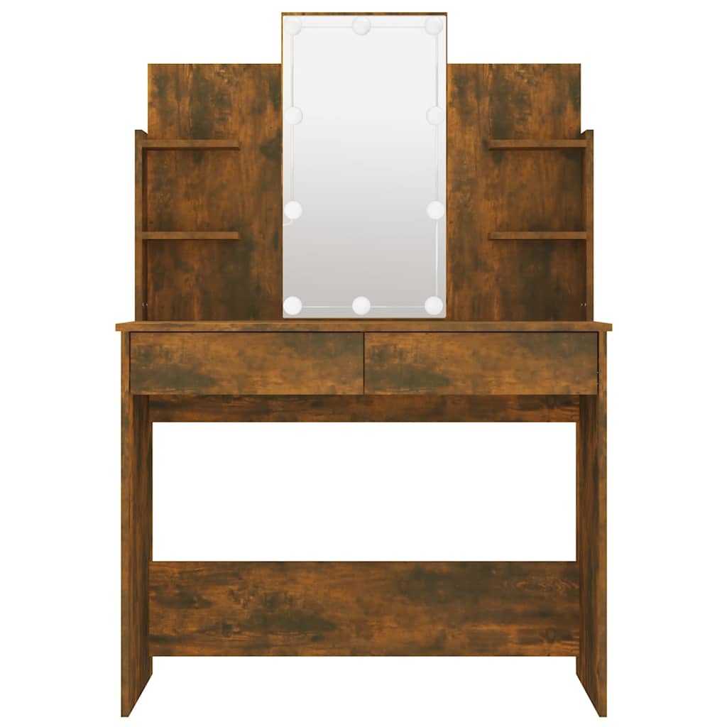 Kaptafel met LED-verlichting 96x40x142 cm gerookt eikenkleur