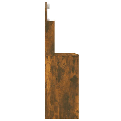 Kaptafel met LED-verlichting 96x40x142 cm gerookt eikenkleur