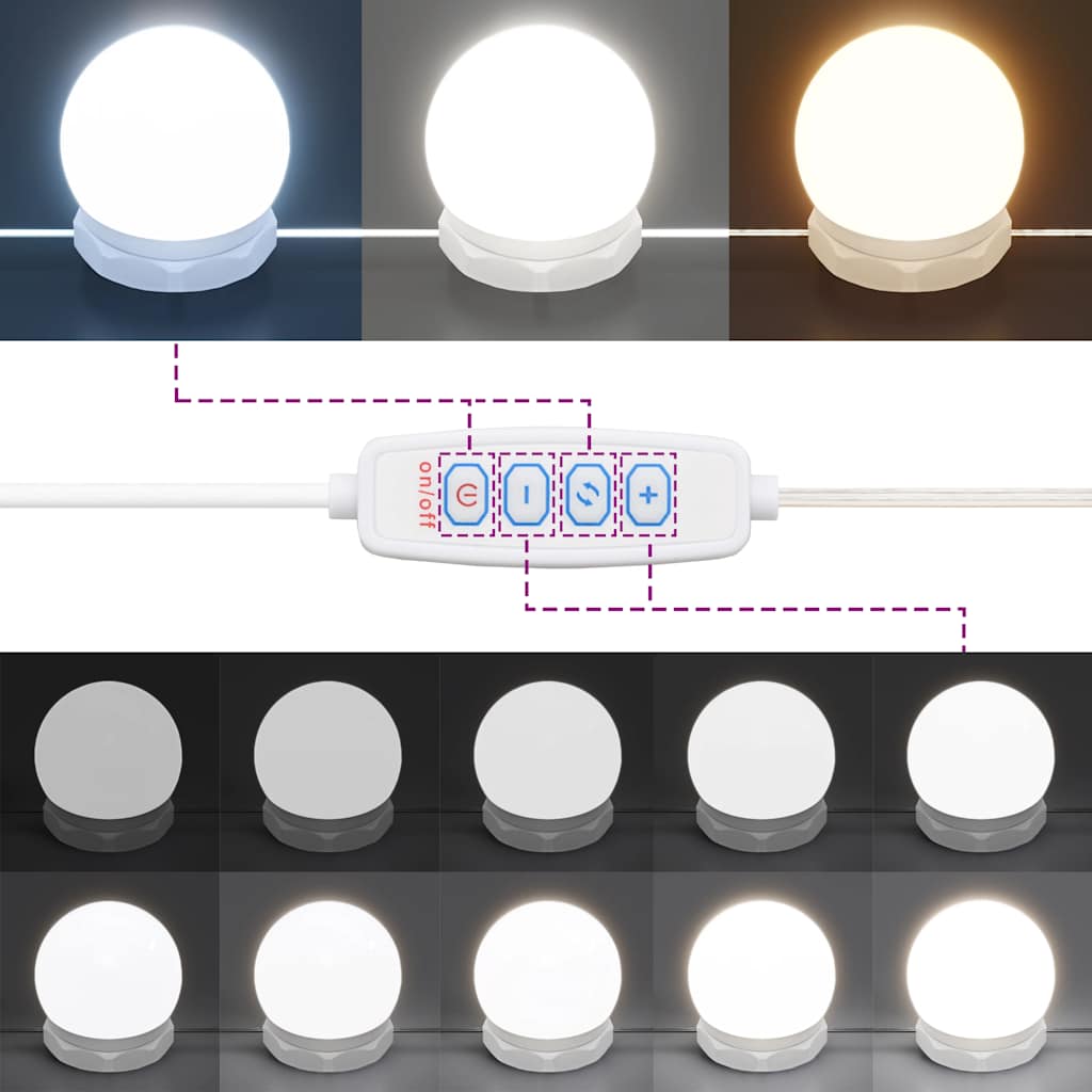Kaptafel met LED-verlichting 96x40x142 cm gerookt eikenkleur