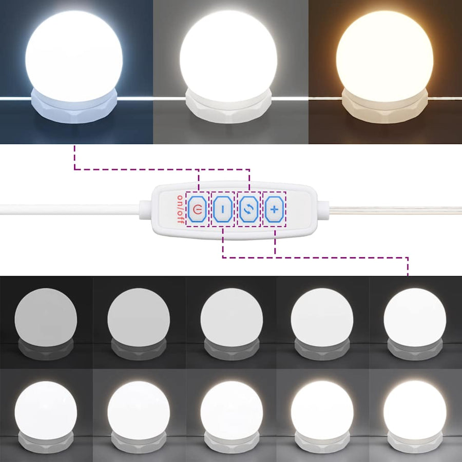 Kaptafel met LED-verlichting 96x40x142 cm gerookt eikenkleur