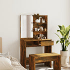 Dressing Table with Mirror 74.5x40x141 cm Smoked Oak Colour