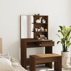 Dressing table with mirror 74.5x40x141 cm brown oak