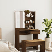 Dressing table with mirror 74.5x40x141 cm brown oak