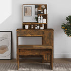 Dressing table with mirror 86.5x35x136 cm smoked oak colour