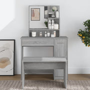 Dressing table with mirror 86.5x35x136 cm grey Sonoma oak