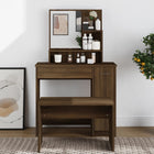 Dressing table with mirror 86.5x35x136 cm brown oak color