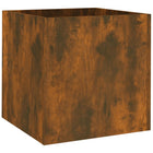 Plantenbak 40x40x40 cm bewerkt hout gerookt eiken