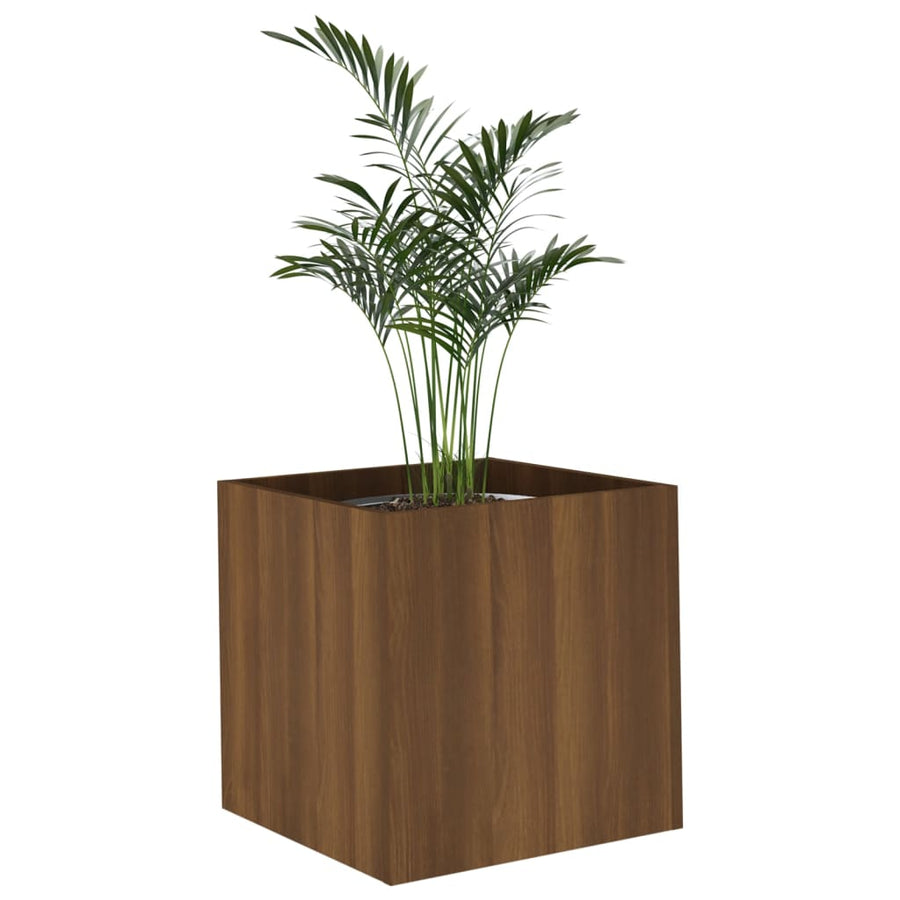Plantenbak 40X40X40 Cm Bewerkt Hout Bruineiken