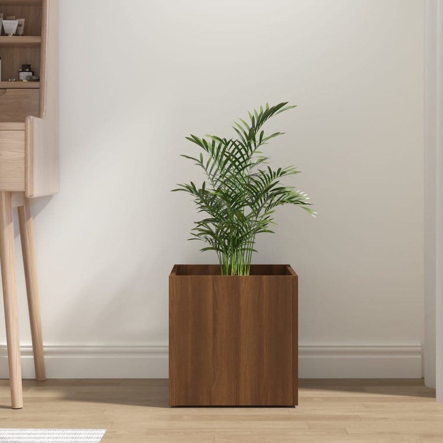 Plantenbak 40X40X40 Cm Bewerkt Hout Bruineiken