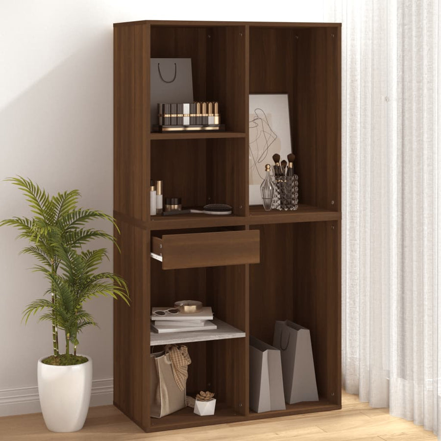 Cosmeticakast 80X40X75 Cm Bewerkt Hout Bruineikenkleurig