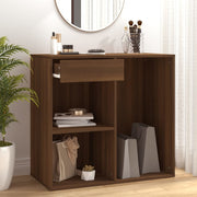 Cosmetics cabinet 80x40x75 cm carved wood brown oak color
