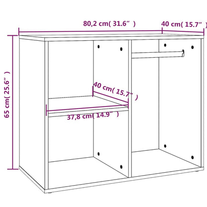 Kledingkast 80X40X65 Cm Bewerkt Hout Bruineikenkleurig