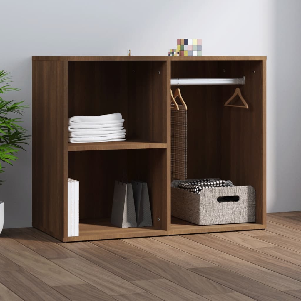 Kledingkast 80X40X65 Cm Bewerkt Hout Bruineikenkleurig
