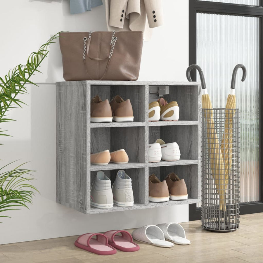 Schoenenkast 52,5X30X50 Cm Eikenkleurig 1 Grijs sonoma
