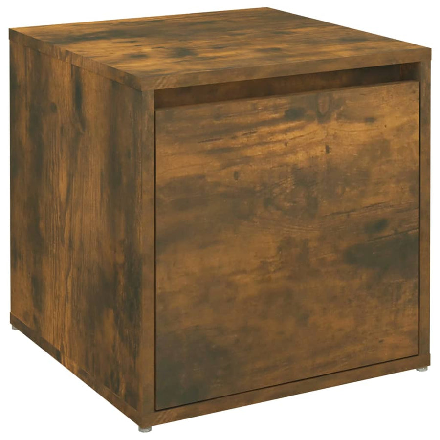Opbergbox Met Lade 40,5X40X40 Cm Bewerkt Hout Gerookt Eiken