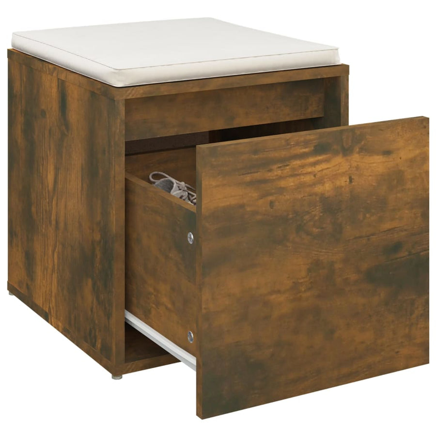 Opbergbox Met Lade 40,5X40X40 Cm Bewerkt Hout Gerookt Eiken