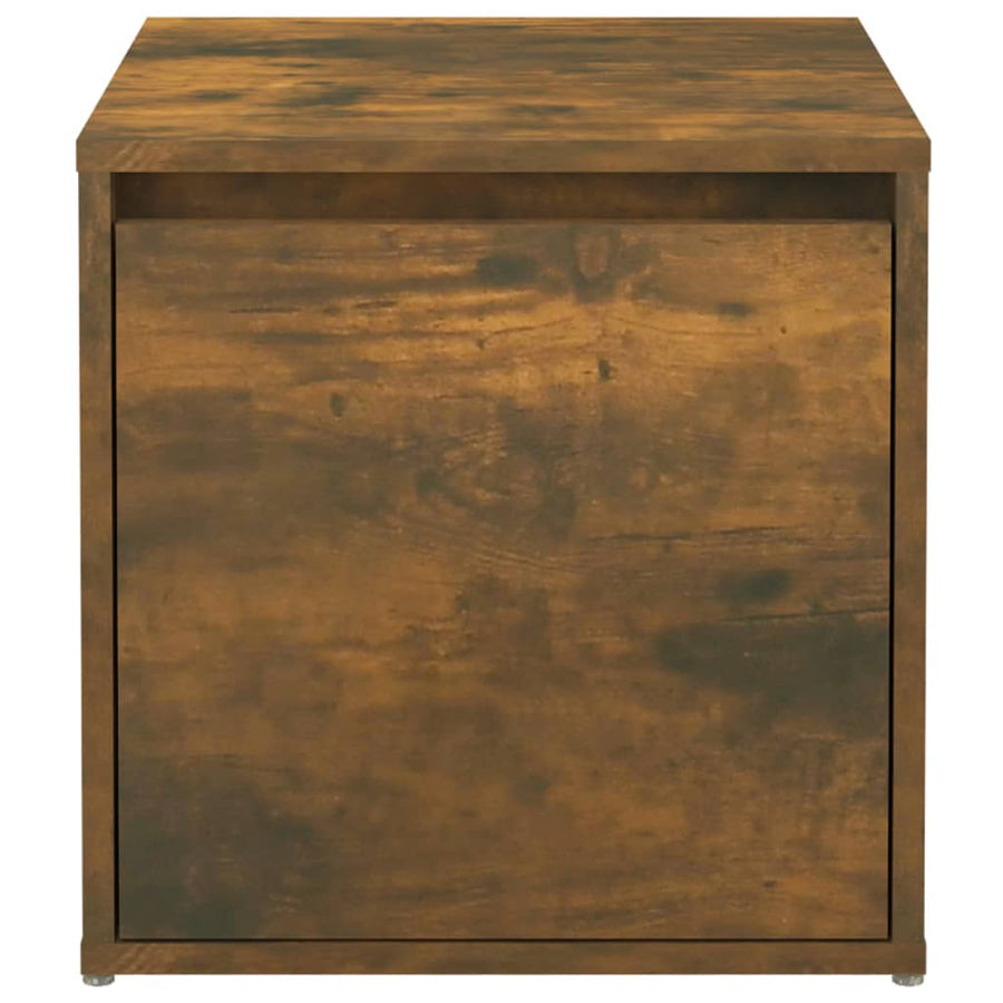 Opbergbox Met Lade 40,5X40X40 Cm Bewerkt Hout Gerookt Eiken