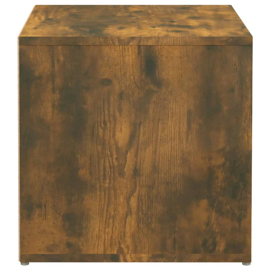Opbergbox Met Lade 40,5X40X40 Cm Bewerkt Hout Gerookt Eiken