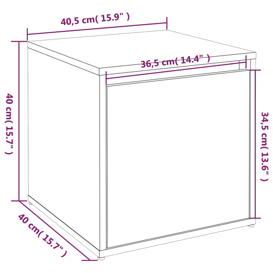 Opbergbox Met Lade 40,5X40X40 Cm Bewerkt Hout Gerookt Eiken