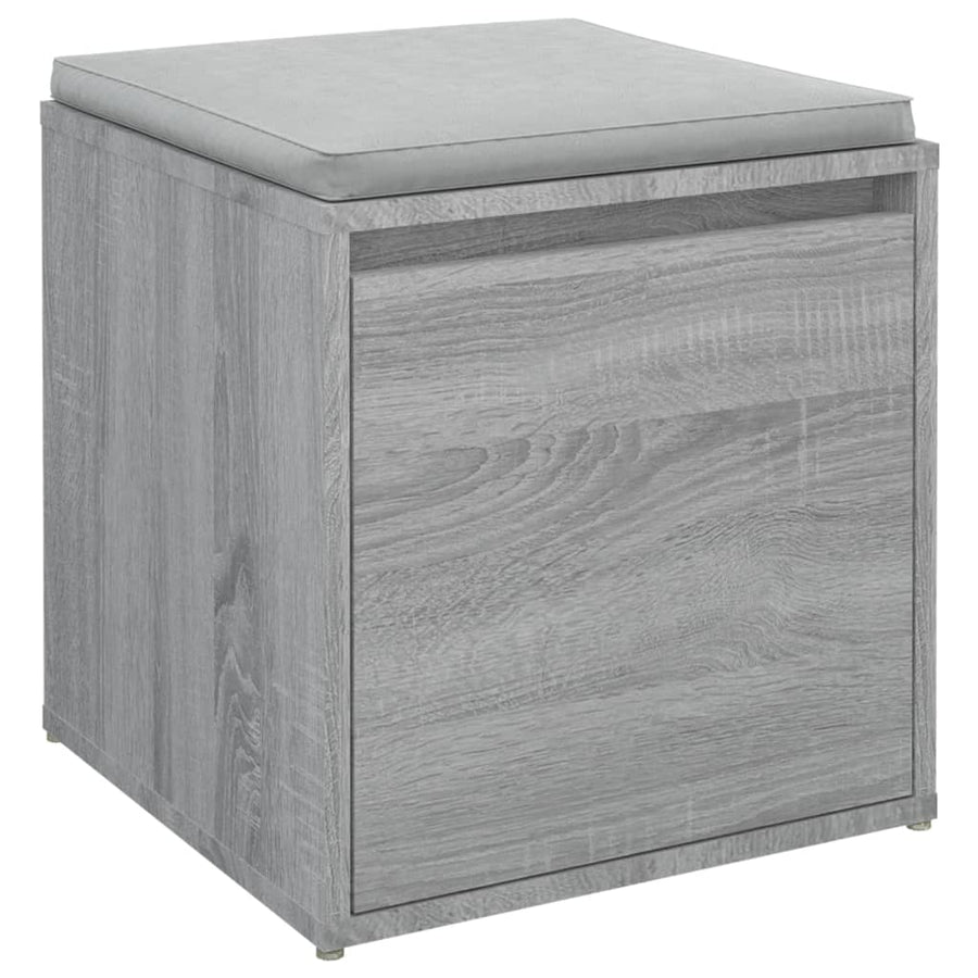 Opbergbox Met Lade 40,5X40X40 Cm Bewerkt Hout Grijs Sonoma Eik