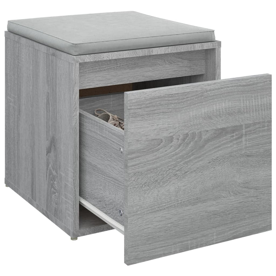 Opbergbox Met Lade 40,5X40X40 Cm Bewerkt Hout Grijs Sonoma Eik