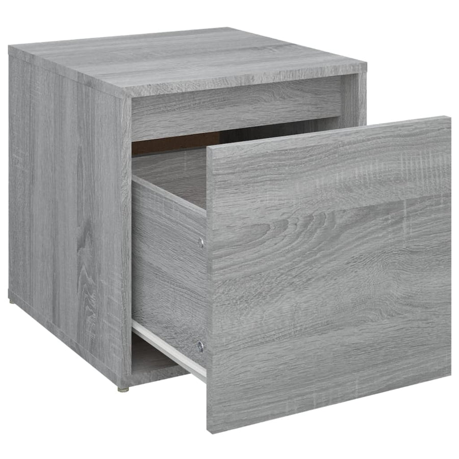 Opbergbox Met Lade 40,5X40X40 Cm Bewerkt Hout Grijs Sonoma Eik