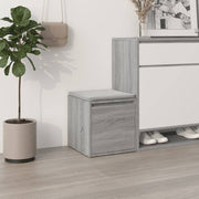 Storage box with drawer 40.5x40x40 cm engineered wood grey Sonoma oak