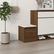 Storage box with drawer 40.5x40x40 cm treated wood brown oak color