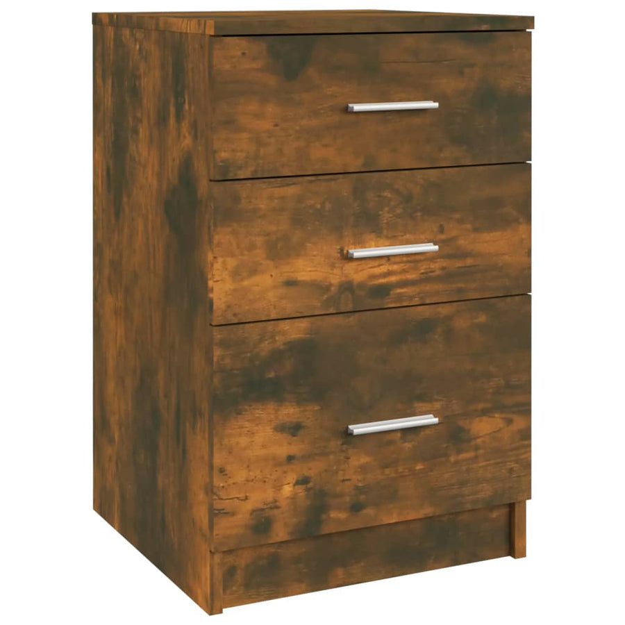 Nachtkastje 40X40X63 Cm Bewerkt Hout Gerookt Eikenkleurig