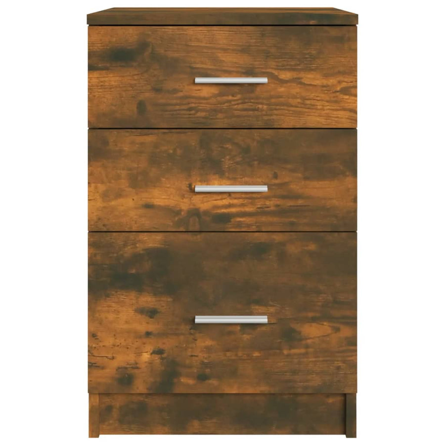 Nachtkastje 40X40X63 Cm Bewerkt Hout Gerookt Eikenkleurig